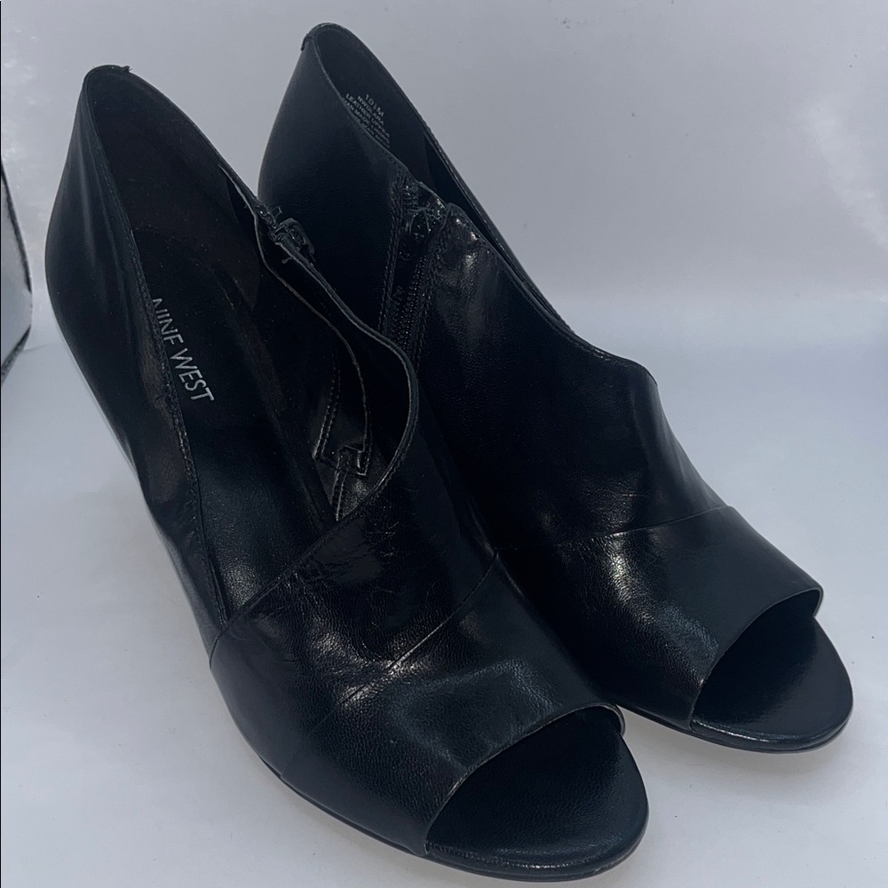 Nine West Black Peep-Toe Heels